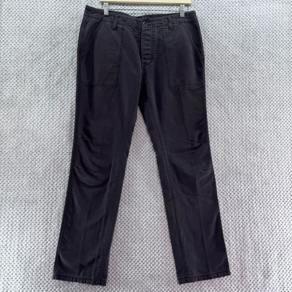 Converse Pants Mens 34 Black Wash Canvas Chuckin Slim Mid Rise Patch Pockets